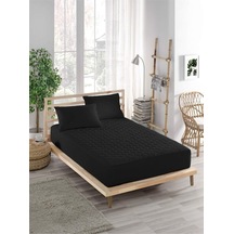 Ely Parker Sessiz Alez yatak Koruyucu kapitoneli Mikro fitted tek çift Kişilik bebek Alezi ELYPRKR00580 Siyah