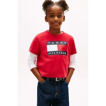 Kız Çocuk Büyük Logolu T-shirt - Kırmızı Primary Red Kız Çocuk Büyük Logolu T-shirt - Kırmızı Primary Red