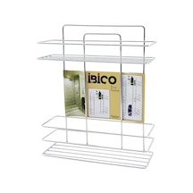 İbico K13-017 Banyo Köşelik Duşakabin Rafı Ve Şampuanlık 2 Katlı Dikdörtgen - Krom Metal- 12'li Paket Diğer