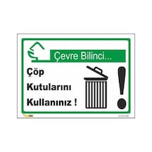 Çöp Kutularını Kullanız - Isg Levhası Levha 15x21 Cm Galvaniz Saç 0,4 Mm