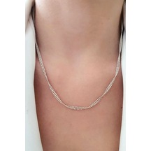 Gümüş Italyan Tasarımı Zincir Kolye 50Cm (453455609)