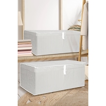 2'li Kapaklı Çok Amaçlı Hurç Saklama Kutusu Organizer Mega Plus 70 X 40 X 30 Cm Gri Gri