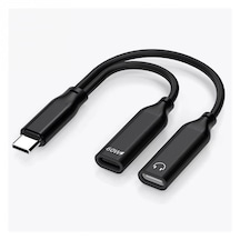 Type-c Kulaklık Jack Ve Şarj Adaptörü 60w Hızlı Şarj Destekli 2in1 Splitter