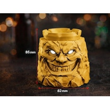 Alse 3d Korku Tasarımlı 3d Kül Tablası Kapaklı, Dekoratif, Özel Tasarım Masaüstü Aksesuarı Sarı 85mm X 82mm