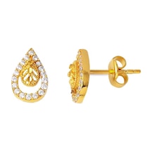 Taşlı Mini Damla 14 Ayar Altın Küpe KMK002-4