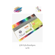 Brushpen Çift Taraflı Keçeli Kalem 24 Lü Çift Uçlu Gnsrkfaz3092