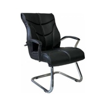 Arn Krom Deri Misafir Koltuğu Bekleme Koltuğu Ofis Koltuğu Büro Koltuğu Tekli Koltuk Siyah