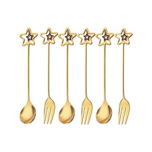 Suntek Magideal 6x Paslanmaz Çelik Kaşık Çatal Yılbaşı Yıldız