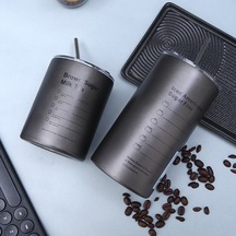 Mufunye 600ml Gri 304 Paslanmaz Çelik Termos Bardak, İki Yollu İçim, Sürekli Soğuk/sıcak Tutar, Taşınabilir, Outdoor Kafe Ve Spor İçin