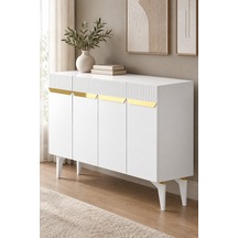 Ka1244bg Duma Konsol Beyaz-gold 120cm Beyaz - Gold
