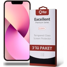 Apple Uyumlu   iPhone 13 Mini ile Kırılmaz Temperli Ekran Koruyucu Cam Ekonomik 3'lü Paket