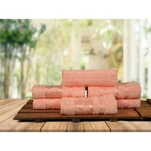 Mulberry Bambu Havlu %100 Organik Bambu Havlu Seti 50 x 90 - 6'lı Paket Premium Ultra Yumuşak Dekoratif Toz Pembe