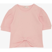 Breeze Kız Çocuk Crop Tişört Göbek Dekolte Detaylı 8-14 Yaş, Pembe-pembe Pembe