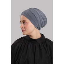 Hürrem Bone Antrasit Versa Kuyruklu Pratik Tesettür Bone Sandy Büzgülü 2515 25