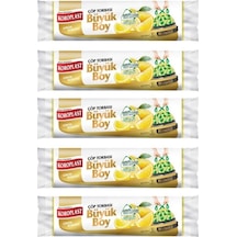 Koroplast Ekstra Güçlü Limon Büzgülü Büyük Boy 10Lu Çöp Torbası X 5 Paket
