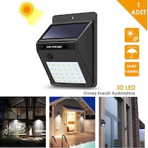 Technojet 1 Adet 30 Ledli Solar Bahçe Aydınlatma Lamba Dış Mekan Güneş Enerjili