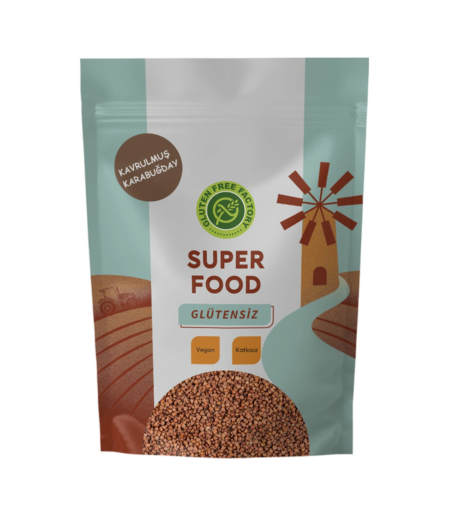 Glutensiz Fabrika Glütensiz Kavrulmuş Karabuğday Sade Pilavlık 1 KG