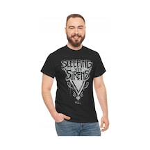 Sirenlerle Uyumak Rock Müzik Trend Grafik Tişörtler SIYAH