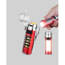 Rüzgar Geçirmez Elektrikli Çakmak Usb Şarjlı El Fenerli