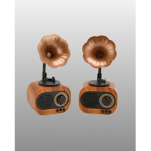 Şarjlı - 812 - Mini Retro Radyo Bluetooth Hoparlör Çoklu - Flzdgnkr - Bağlantı Seçenekli