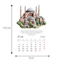 2026 Ayasofya Cami Takvimi Ahşap Ayaklı Ayasofya Cami Temalı Özel Tasarım Takvim