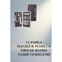 Kompakt Taşınabilir Manikür Seti 12 Parça Paslanmaz Çelik