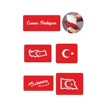 Enhavalı Canım Türkiyem Geçici Dövme Kına Şablonu 5'li