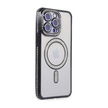 Apple iPhone Uyumlu 14 Pro Max Kılıf Joke Simli Magneticsafe Kılıf - Siyah 0.2M-Çok Renkli