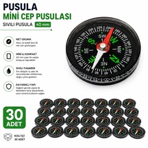 Pusula - Mini Cep Pusulası - Sıvılı Pusula 40 Mm - 30 Adet