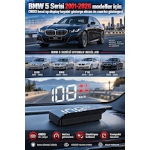 Bmw 5 Serisi 2001-2026 Modeller İçin Obd2 Head Up Display Hayalet Gösterge Ekranı Ön Cam Hız Göstergesi