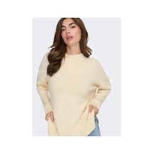 Only Onlhazel Ls Highneck Overs Pull Knt Nca Kadın Kazak 15352853 Detail:melange/whitecap Gray