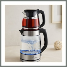 Bezos 2'si 1 Arada Elektrikli Çay Makinesi Ve Kettle 2l+1.2l Çelik Mmbz