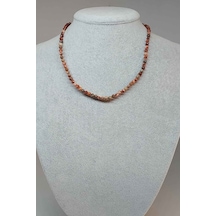 Jasper Taşı Faset Kesim 4mm Kolye (Sabit Klipsli) (9856) Gümüş