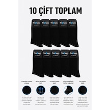 Trebears 10 Lu Paket Unisex Siyah Soket Çorap Seti Güçlendirilmiş Topuk & Burun Uzun Çorap