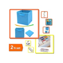 Mavi Dolap İçi Kutu + Akordiyon 11 Gözlü Organizer - Pratik Saklama Seti - G4p7x2 Belirtilmemiş