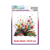 Kitap Özel Tasarım Ütü İle Yapışan Tişört Tekstil Baskı 3022