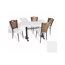 Çipa Döküm Ayak - Papelli Sandalye Mutfak Masa Takımı Werzalit, Wermodin Ve Allzalit Tabla - Beyaz - Beyaz - 80x140 Çok Renkli