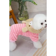 Caş Dekorasyon Pembe Renk Ayıcıklı Peluş Xxl Köpek Tulum
