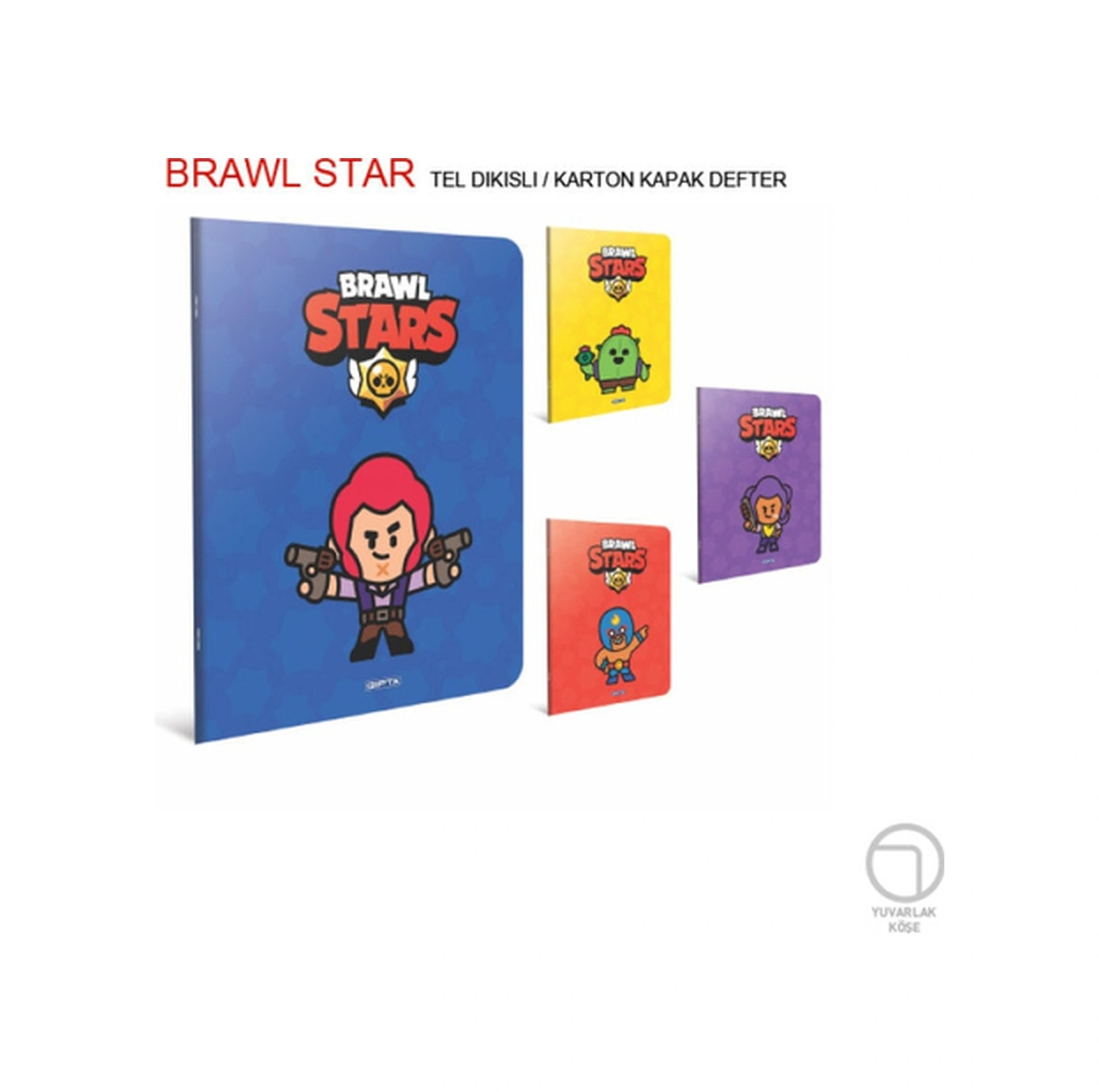 Brawl Stars Karton Kapak Tel Dikişli A5 60 Yaprak Çizgili Defter