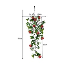 Yapay Çiçek Sarkan Doğal Dallı Kırmızı Erengüllü 70cm Yapay Sarmaşık