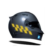 Reflektif Sarı Damalı Kask Motosiklet Sticker Takımı Çınar Extreme