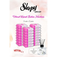 Sleepy Floral Kişisel Bakım Havlusu 25'li 23 Paket ve Rosıe Koku Tekli
