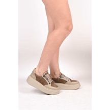 Bestello Bağcıklı Poli Taban Hakiki Deri Sneaker 334-7877-49 Kadın Ayakkabı Vizon