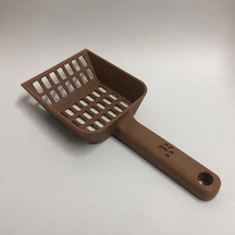 3d Baskı Kedi Kumu Küreği - Geniş Hazneli Eleme Küreği-kahverengi Çok Renkli