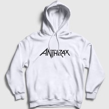 Presmono Unisex Anthrax Kapüşonlu Sweatshirt Beyaz