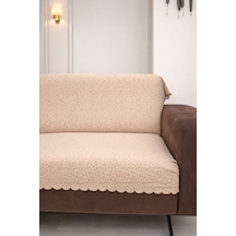 Çita Koltuk Örtüsü Lüks Keçeli Alt Kumaş Kaymaz Koltuk Örtüsü 175x220 Oturma Yeri Ve Sırtını Kapatır Kum Beji