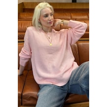 Madmext Pembe Bisiklet Yaka Kadın Triko Kazak Mg2494 Pembe