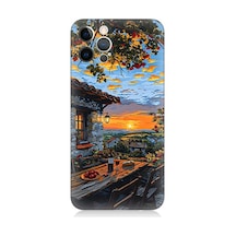 Apple Uyumlu iPhone 12 Pro Max Uyumlu Gün Batımı Desenli Silikon Kılıf -