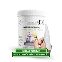 Kedi Ve Köpek Göz Ve Kulak Temizleme Parmak Mendili 60 Adet Büyük Boy Vegan Göz Ve Kulak Hijyen Mendili Günlük Hassas Bakım