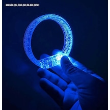 Mavi - 657 - Led Işıklı Baskı Yapılabilen Pilli Bileklik Bilezik 1,5 - Aconcept - Cm Genişlik 3